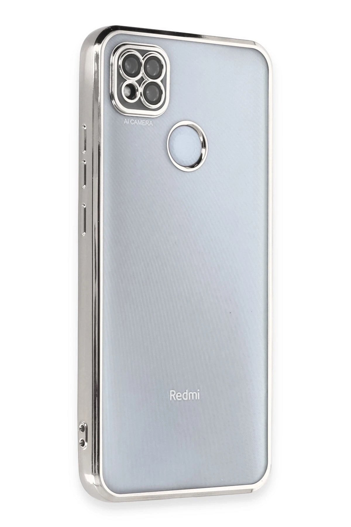 Mey İthalat®   Redmi 9C Kılıf  Lensli Silikon - Gümüş