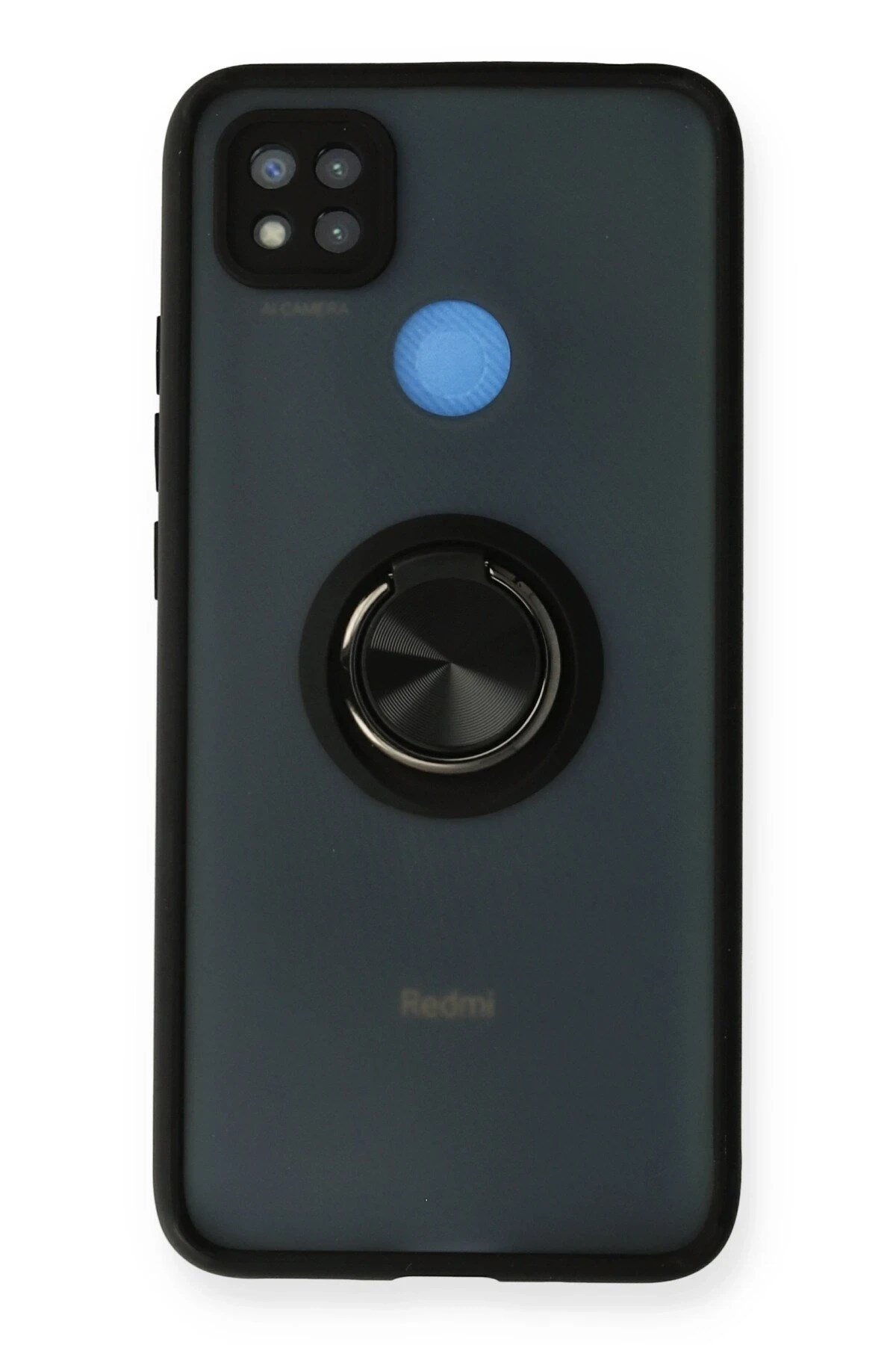 Mey İthalat®   Redmi 9C Kılıf Montreal Yüzüklü Silikon Kapak - Siyah