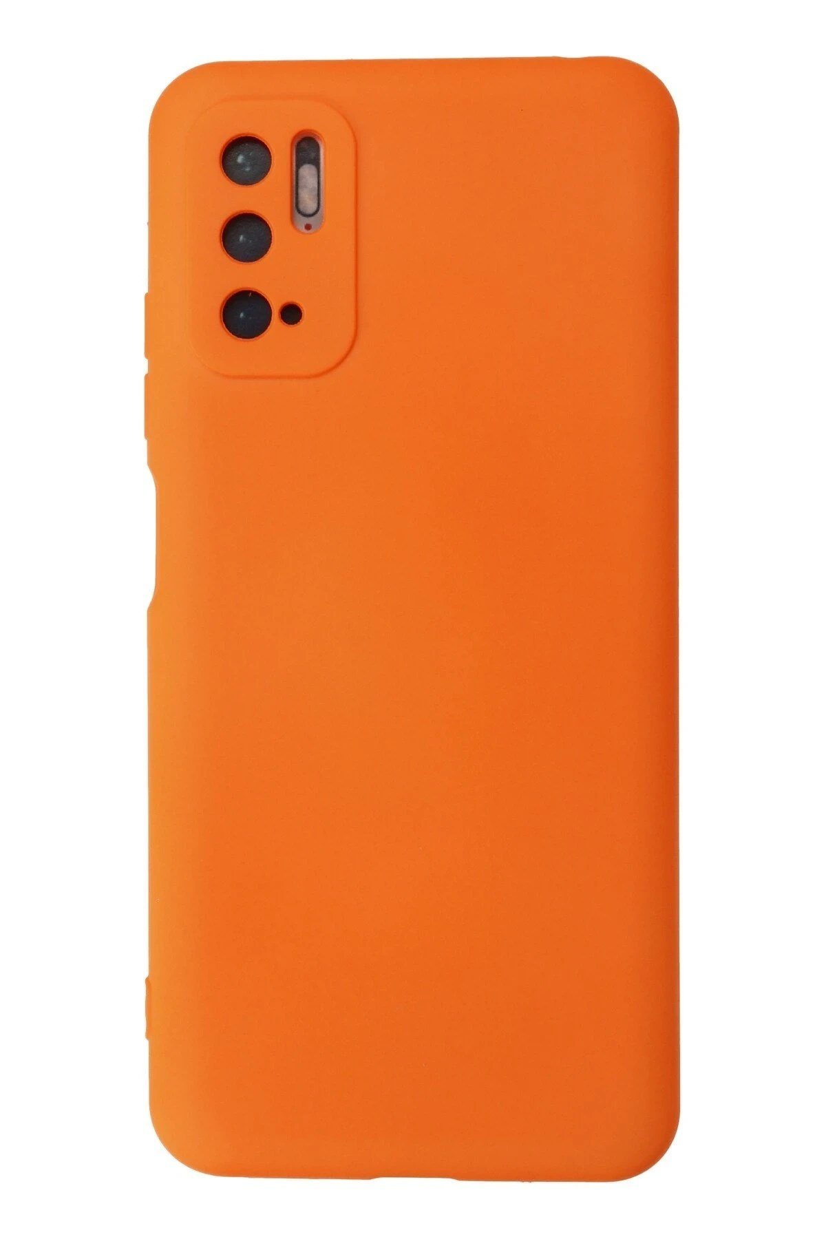 Mey İthalat®   Redmi Note 10 5G Kılıf Nano içi Kadife Silikon - Turuncu