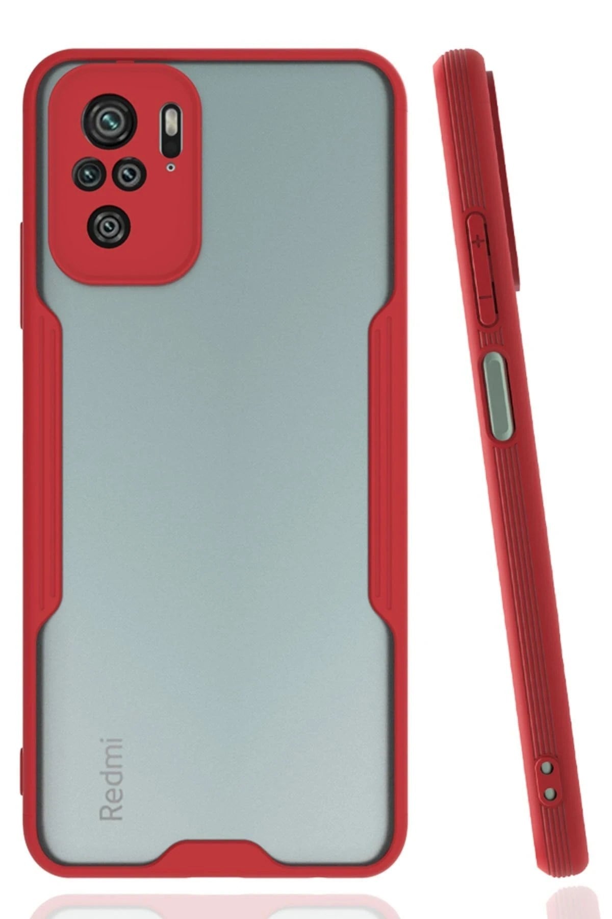 Mey İthalat®   Redmi Note 10 Kılıf Platin Silikon - Kırmızı