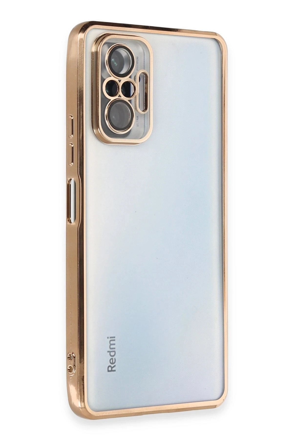 Mey İthalat®   Redmi Note 10 Pro Kılıf  Lensli Silikon - Gold