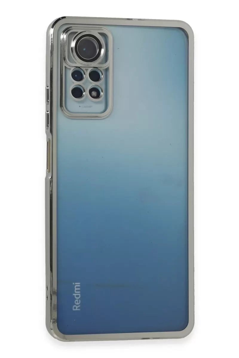 Mey İthalat®   Redmi Note 11 Pro Kılıf  Lensli Silikon - Gümüş