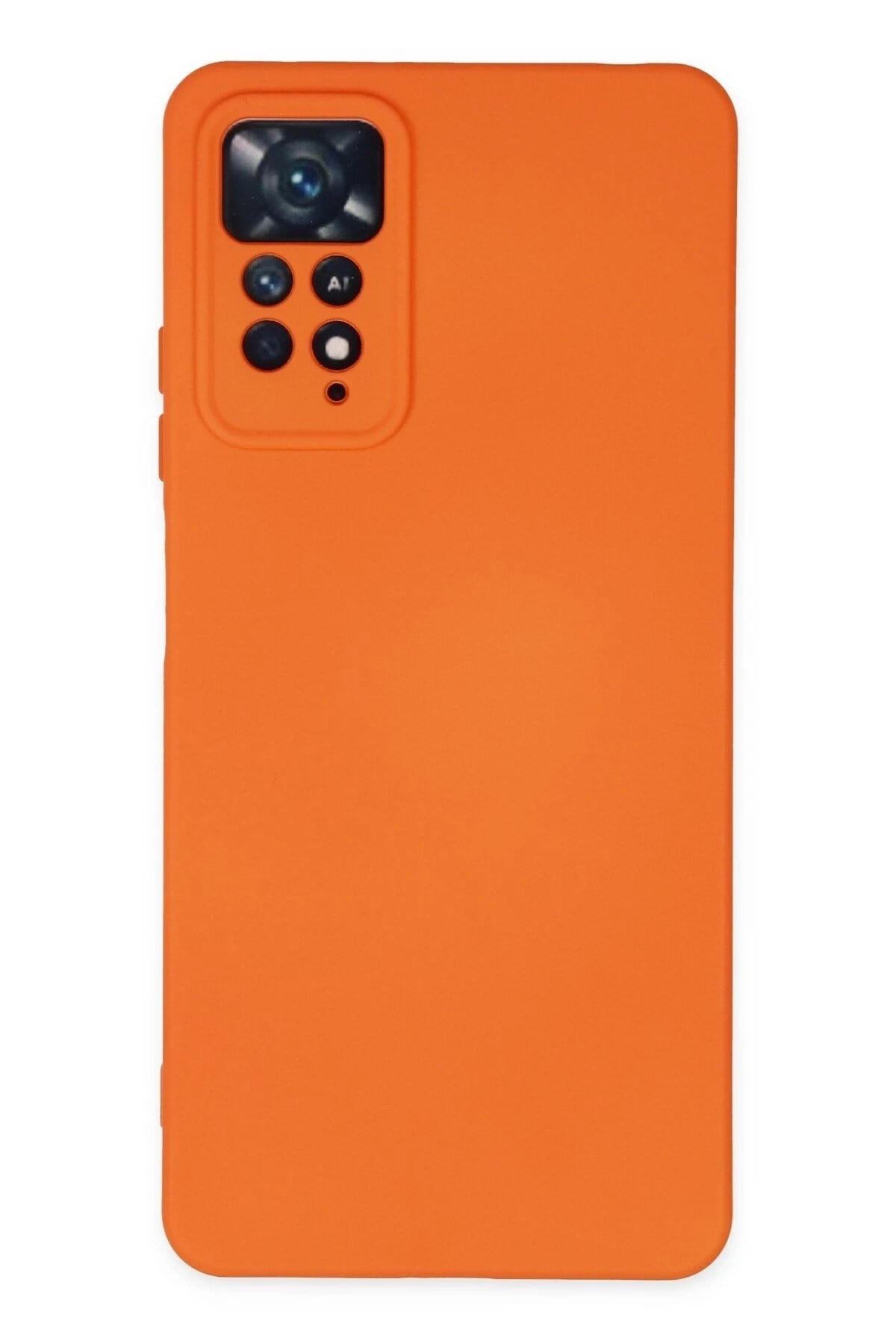 Mey İthalat®   Redmi Note 11 Pro Kılıf Nano içi Kadife Silikon - Turuncu