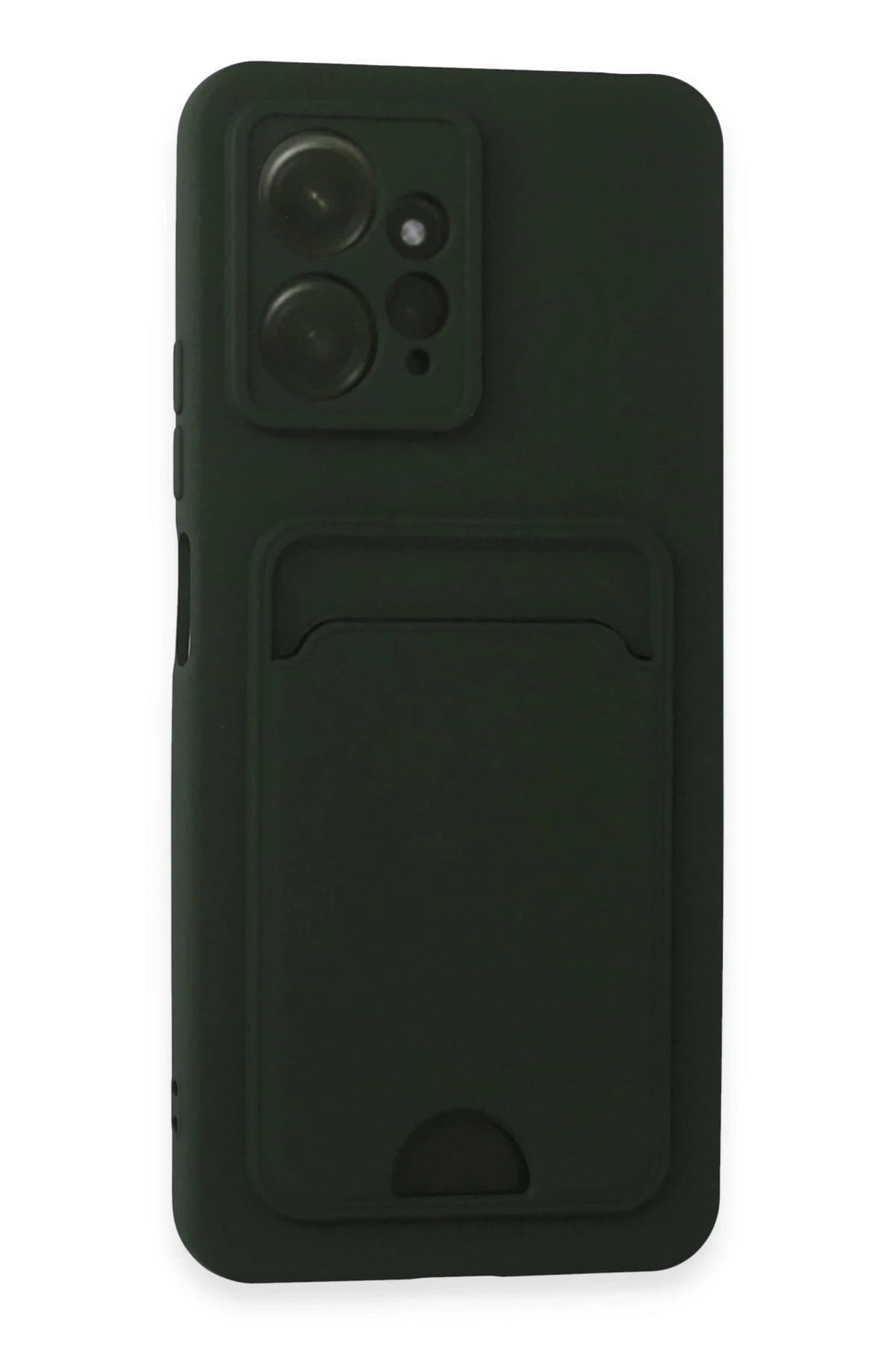 Mey İthalat®   Redmi Note 12 4G Kılıf Kelvin Kartvizitli Silikon - Koyu Yeşil