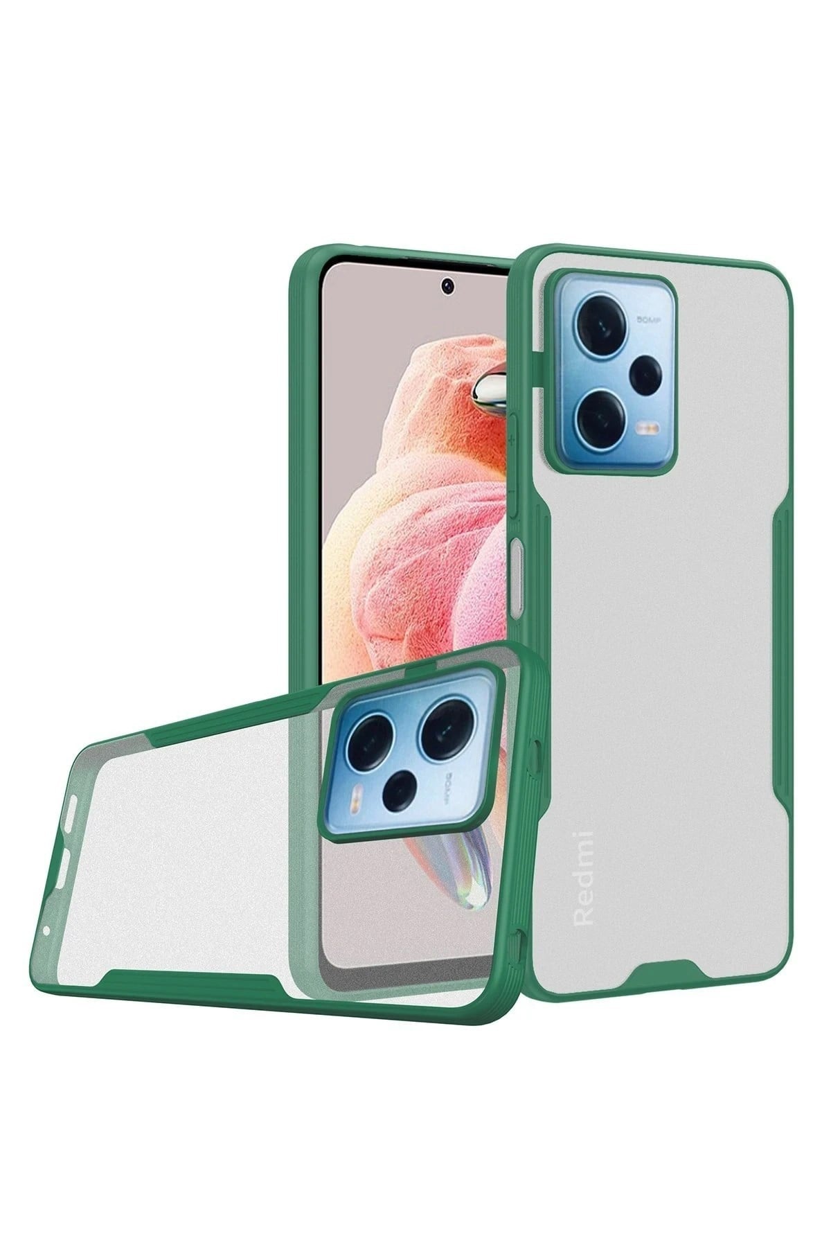 Mey İthalat®   Redmi Note 12 5G Kılıf Platin Silikon - Yeşil