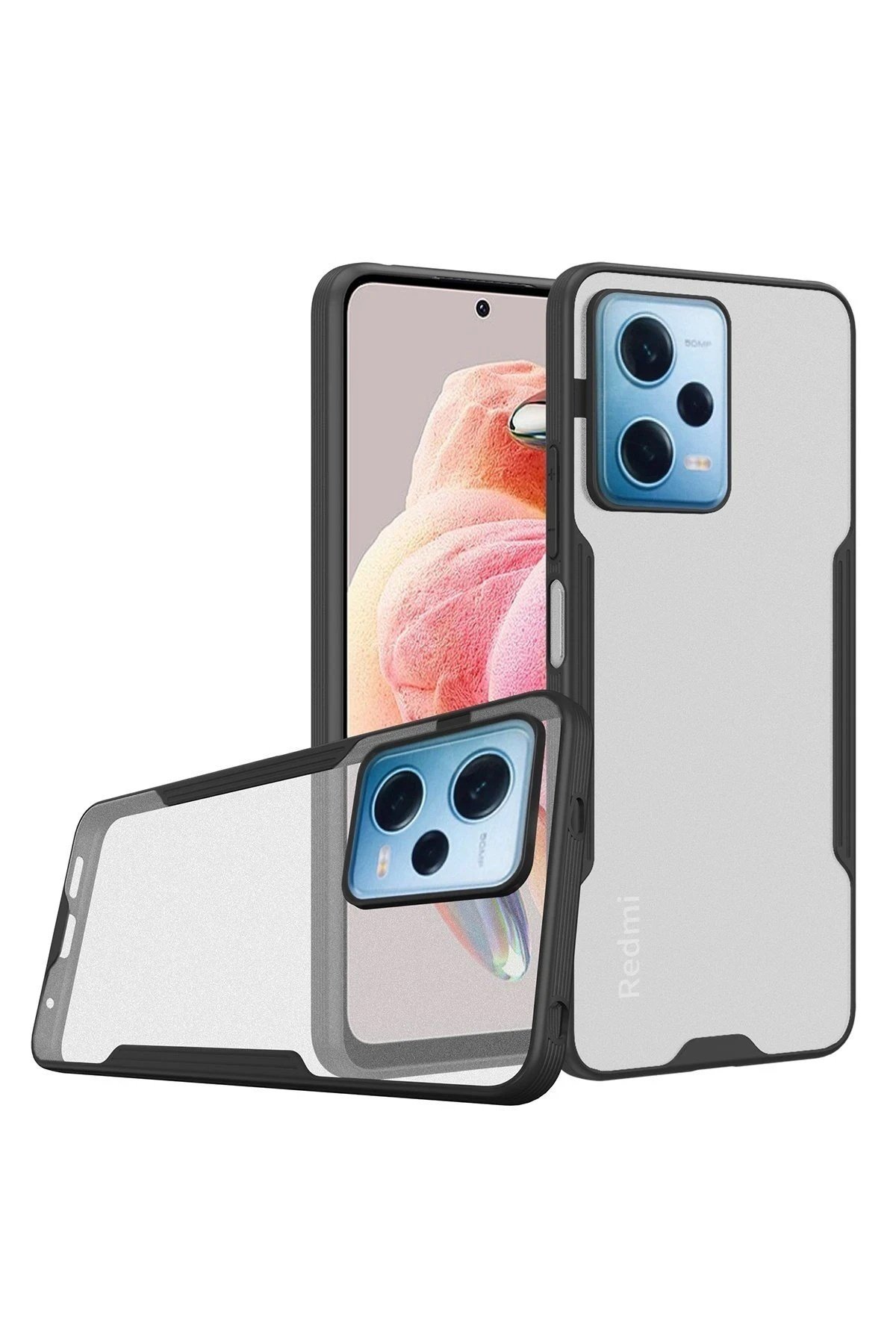 Mey İthalat®   Redmi Note 12 5G Kılıf Platin Silikon - Siyah