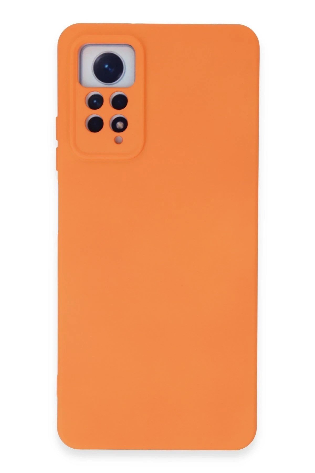 Mey İthalat®   Redmi Note 12 Pro 4G Kılıf Nano içi Kadife Silikon - Turuncu
