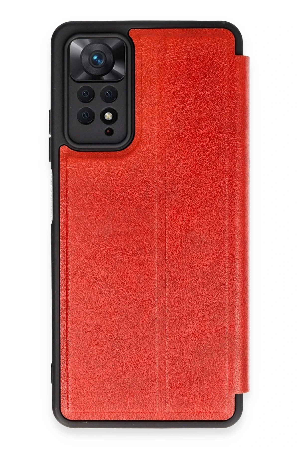 Mey İthalat®   Redmi Note 12 Pro 4G Kılıf Flip Cover - Kırmızı
