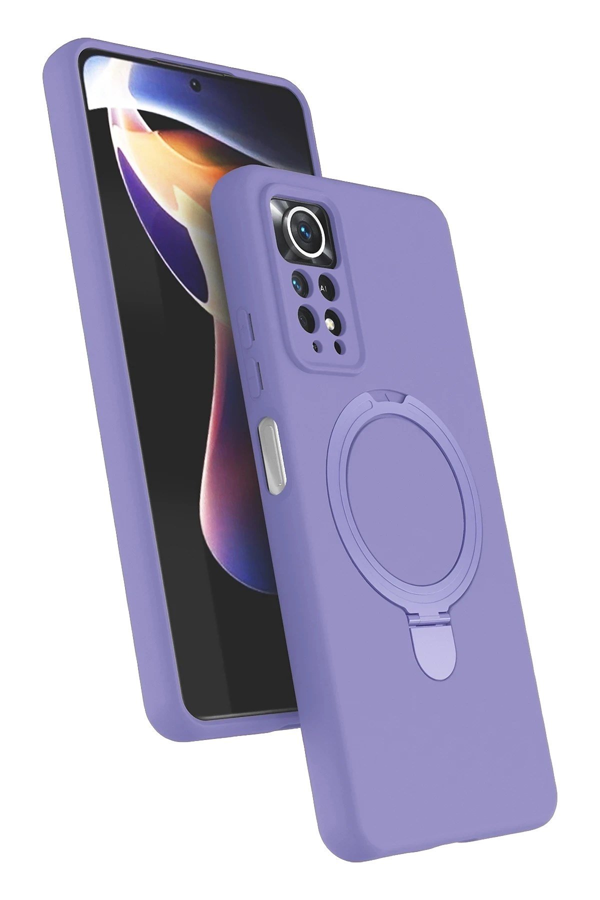 Mey İthalat®   Redmi Note 12 Pro 4G Regal Magsafe Standlı Kapak - Lila