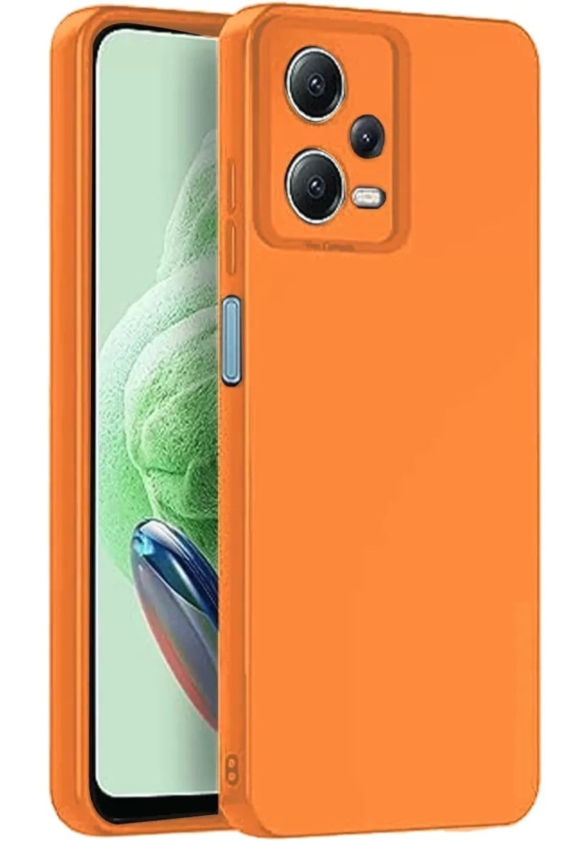 Mey İthalat®   Redmi Note 12 Pro 5G Kılıf Nano içi Kadife Silikon - Turuncu