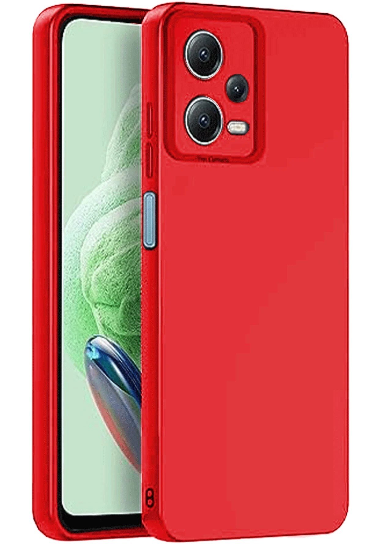 Mey İthalat®   Redmi Note 12 Pro 5G Kılıf Nano içi Kadife Silikon - Kırmızı