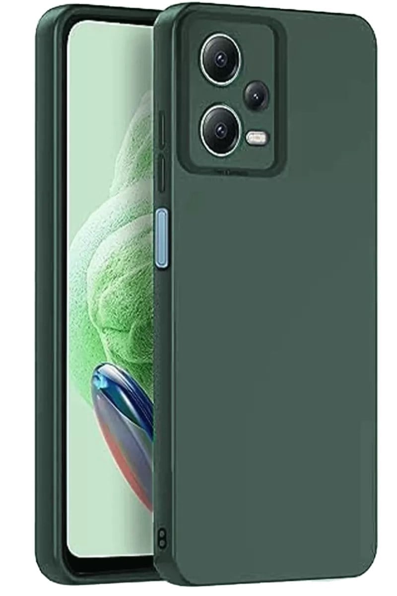 Mey İthalat®   Redmi Note 12 Pro 5G Kılıf Nano içi Kadife Silikon - Koyu Yeşil