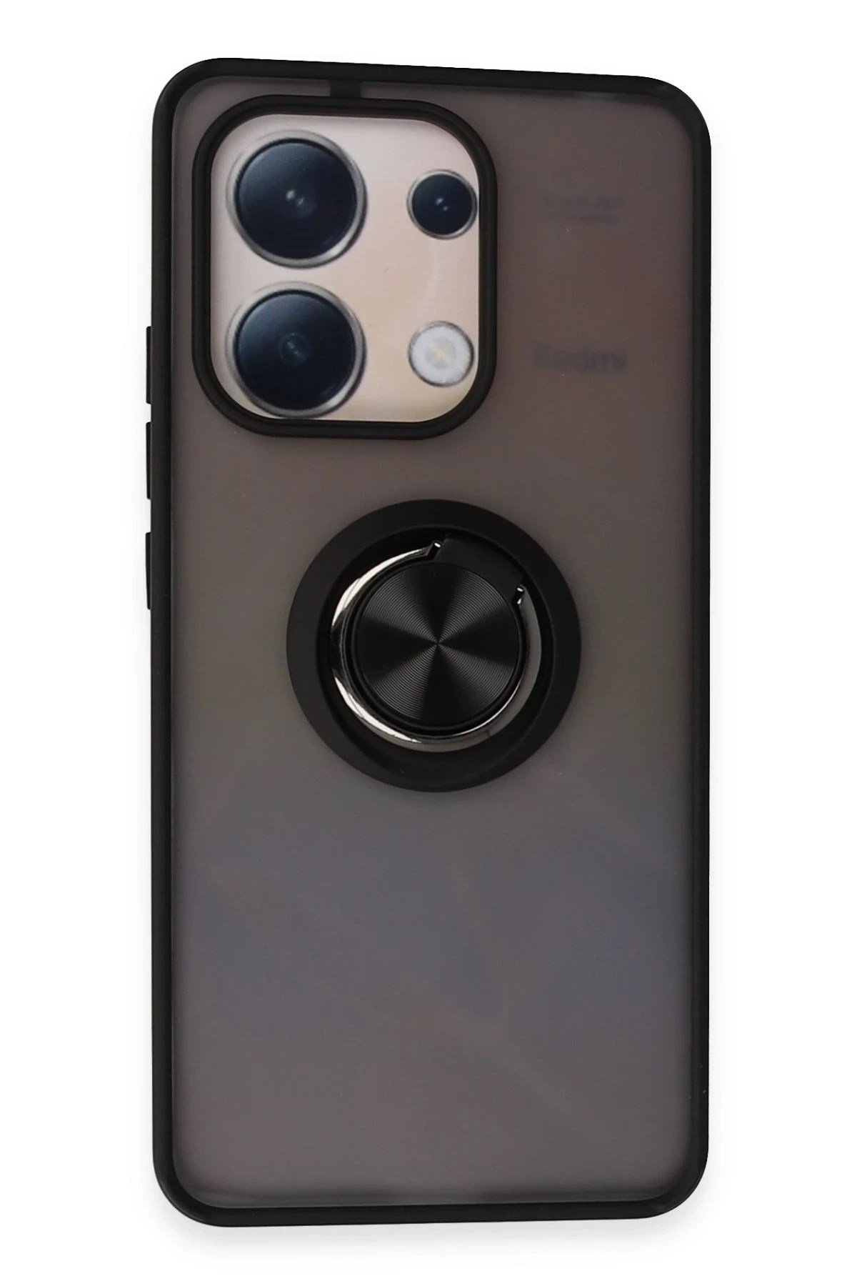 Mey İthalat®   Redmi Note 13 4G Kılıf Montreal Yüzüklü Silikon Kapak - Siyah