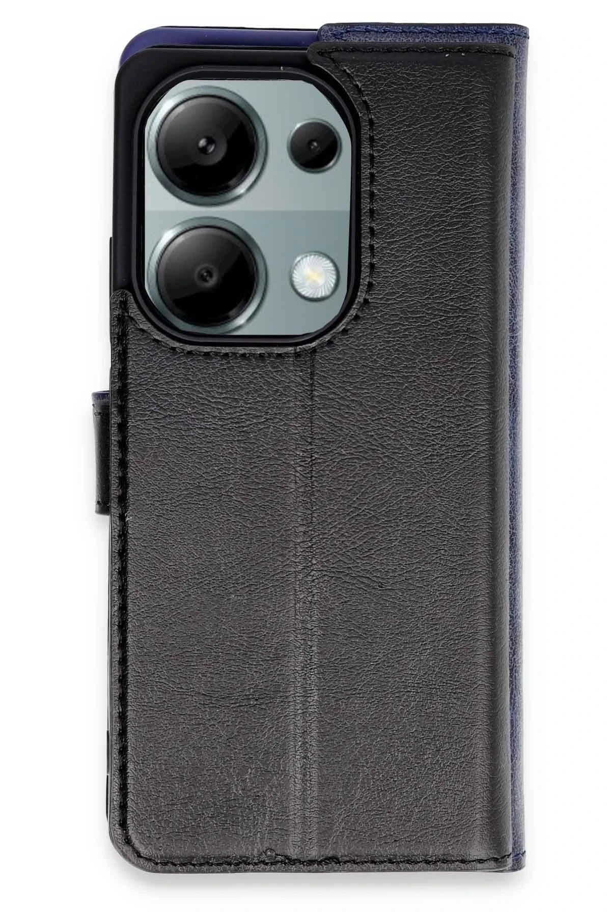 Mey İthalat®   Redmi Note 13 Pro 4G Kılıf Trend S Plus Kapaklı Kılıf - Siyah
