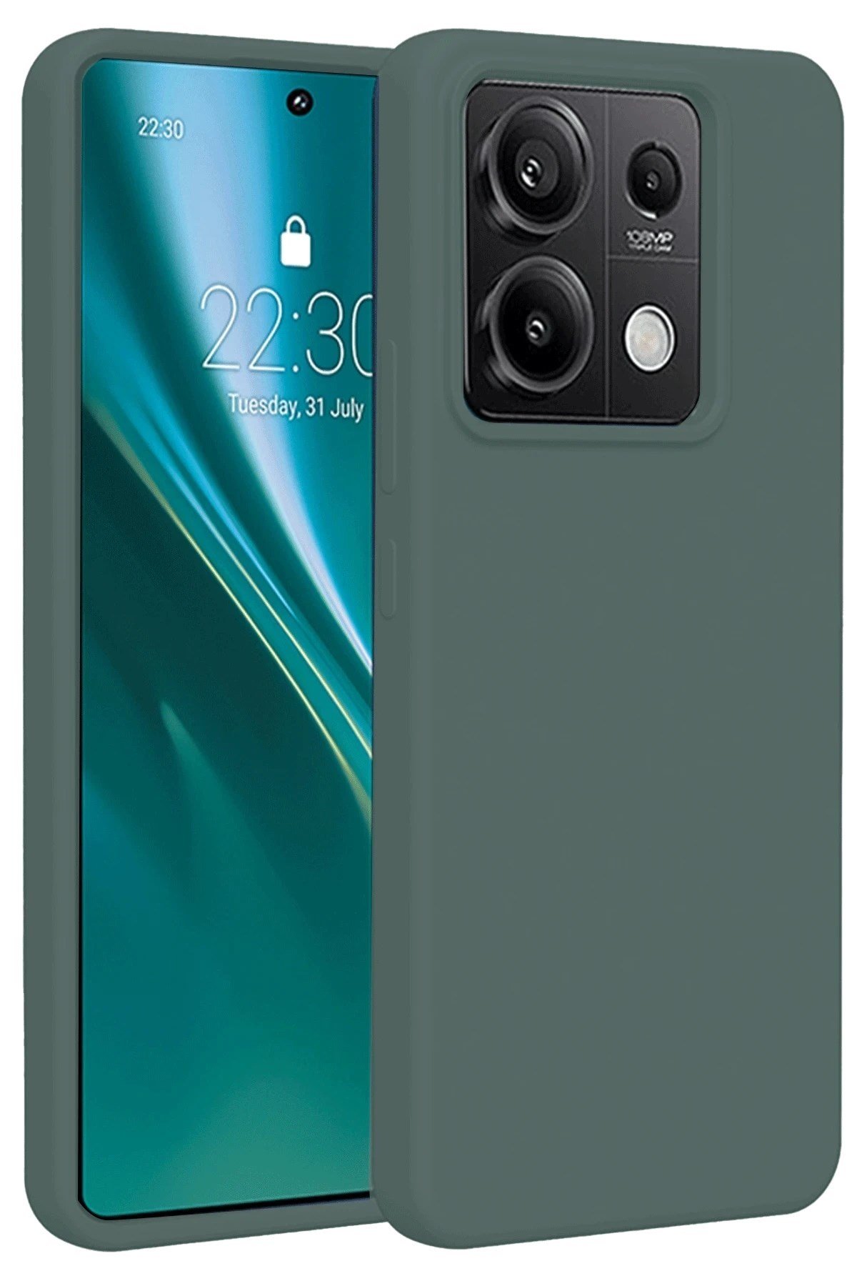 Mey İthalat®   Redmi Note 13 Pro 4G Kılıf First Silikon - Koyu Yeşil