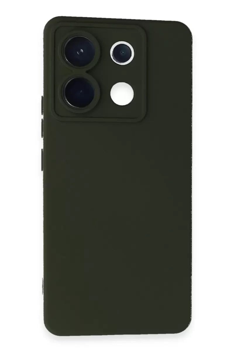 Mey İthalat®   Redmi Note 13 Pro 5G Kılıf Nano içi Kadife Silikon - Koyu Yeşil