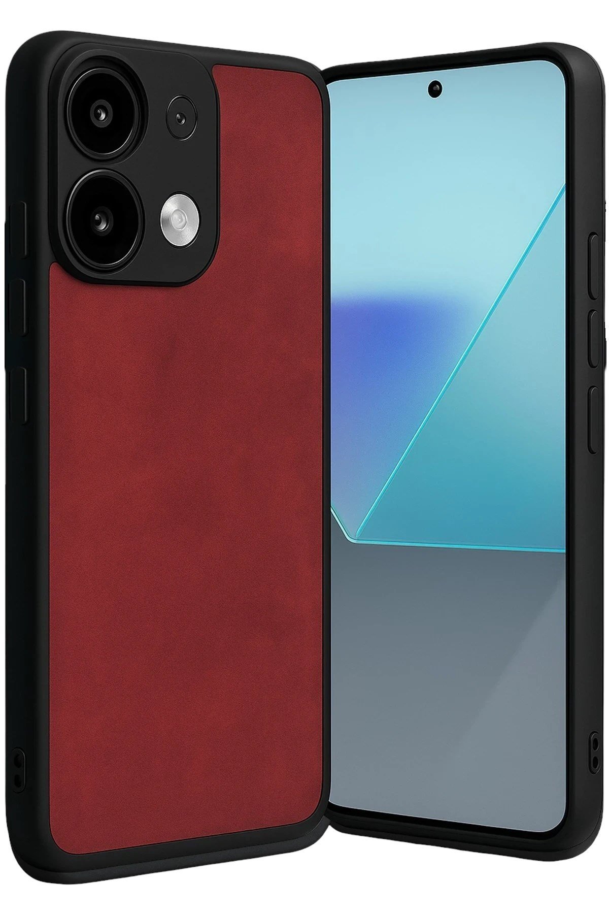 Mey İthalat®   Redmi Note 13 Pro 5G Kılıf Aras Deri Kapak - Kırmızı