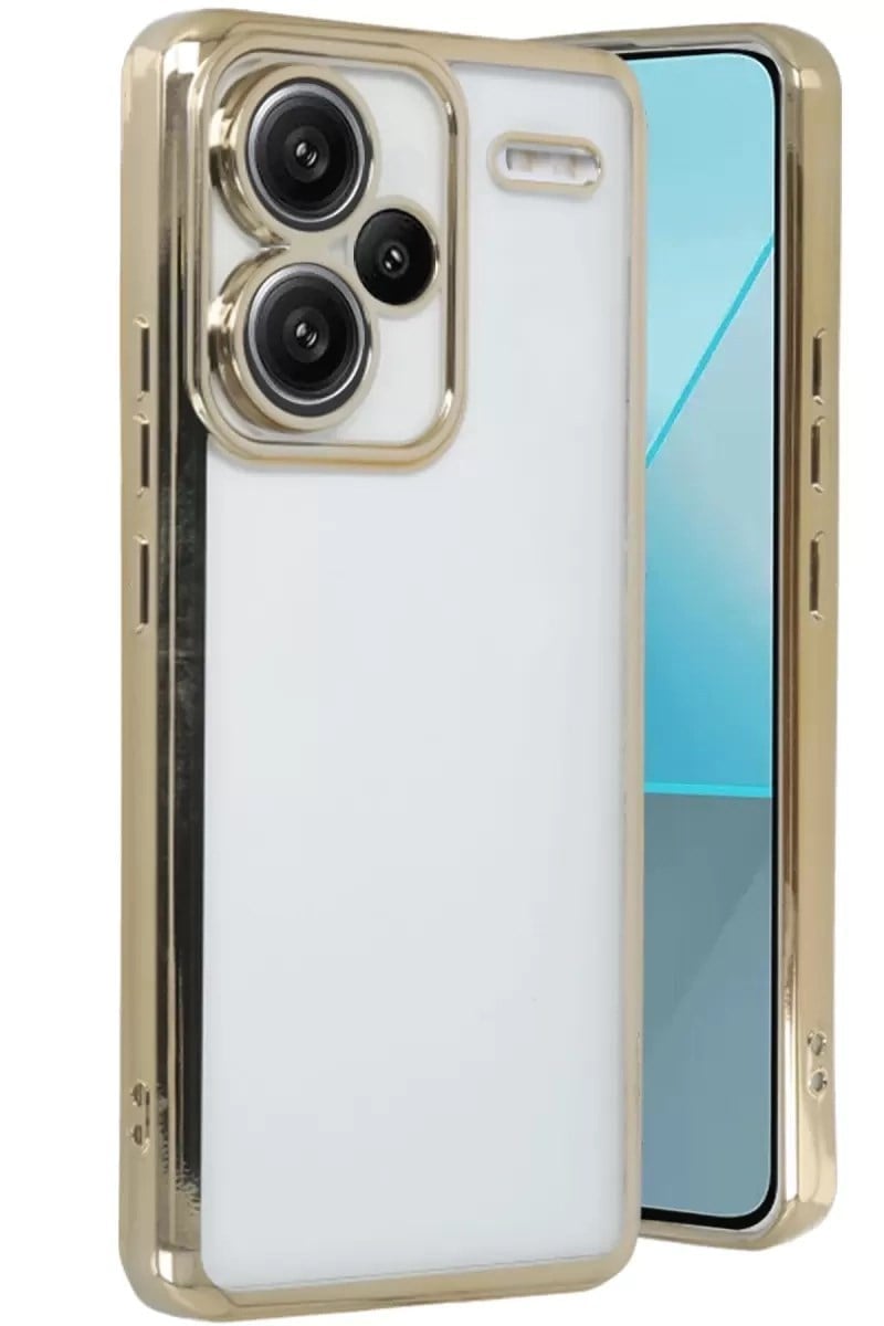 Mey İthalat®   Redmi Note 13 Pro Plus Kılıf  Lensli Silikon - Gold