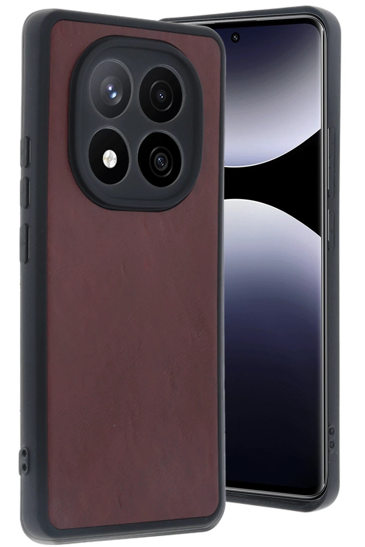 Mey İthalat®   Redmi Note 14 Pro 5G Kılıf Aras Deri Kapak - Bordo