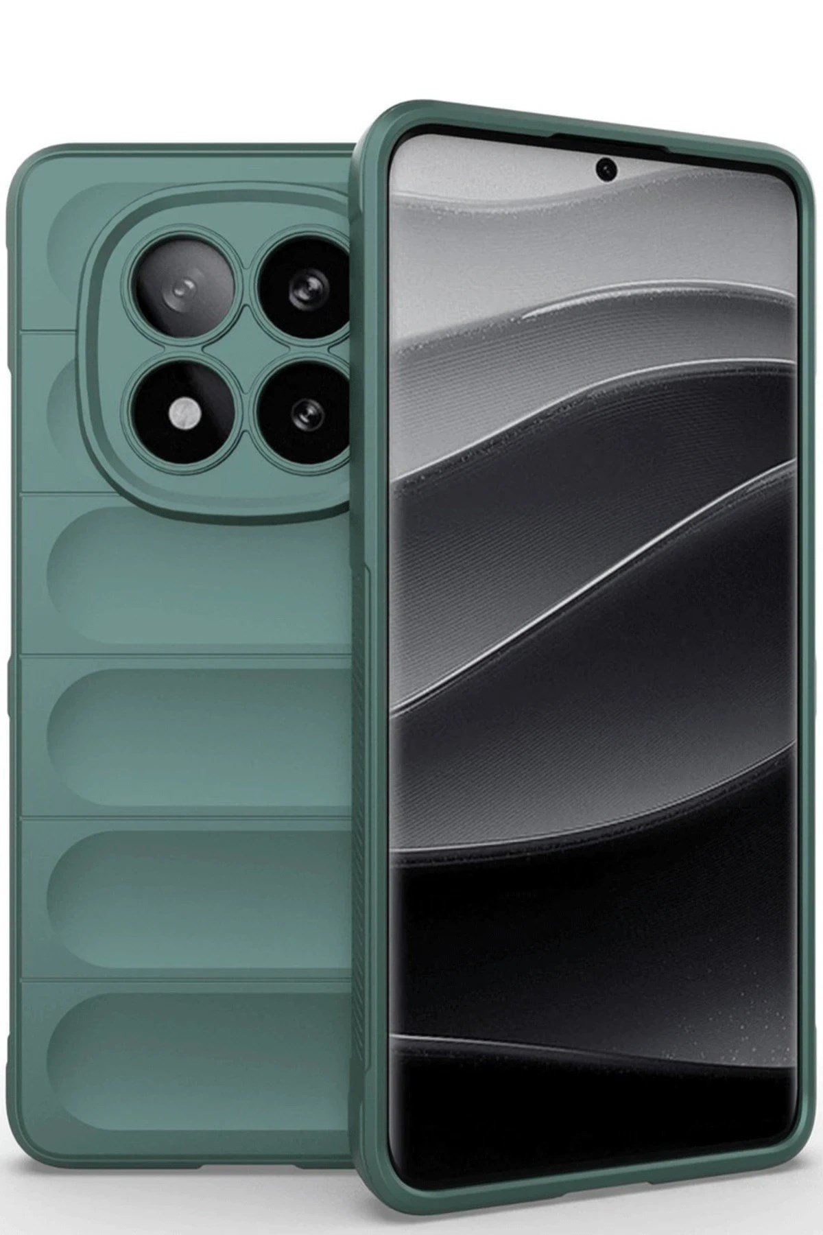 Mey İthalat®   Redmi Note 14 Pro 5G Kılıf Optimum Silikon - Koyu Yeşil