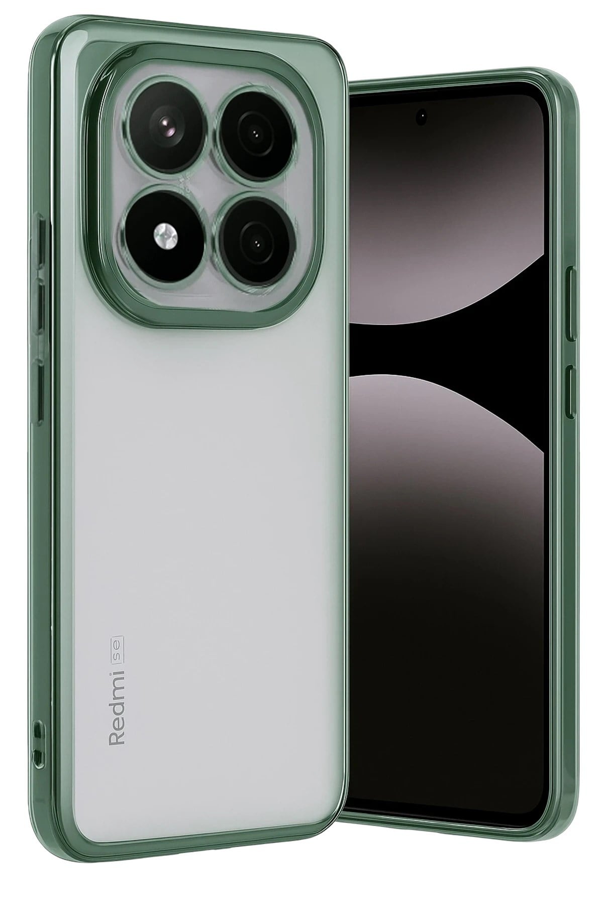 Mey İthalat®   Redmi Note 14 Pro Plus Kılıf  Lensli Silikon - Yeşil