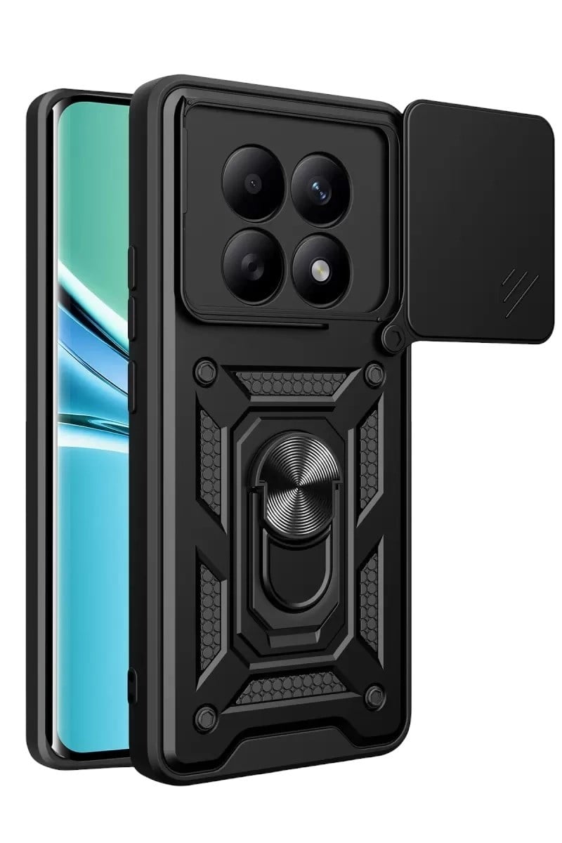 Mey İthalat®   Redmi Note 15 4G Pars Lens Yüzüklü Silikon - Siyah