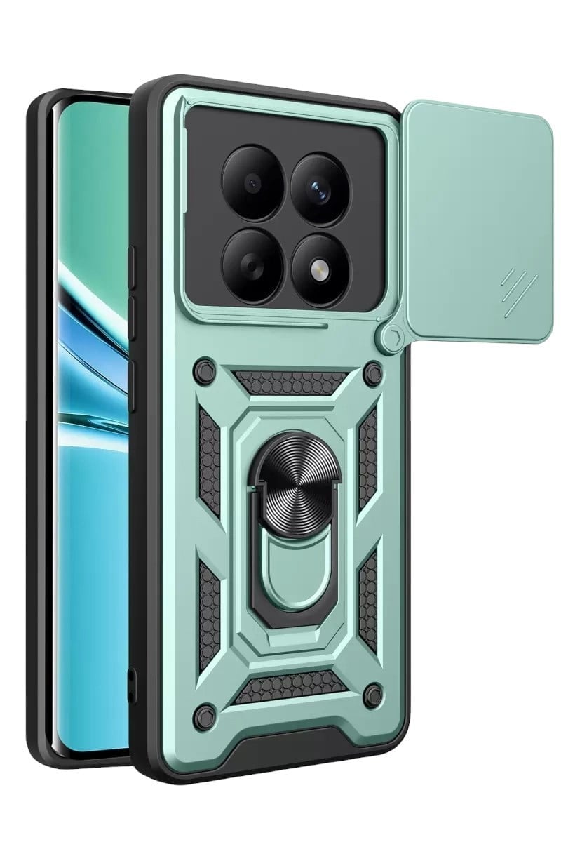 Mey İthalat®   Redmi Note 15 4G Pars Lens Yüzüklü Silikon - Yeşil