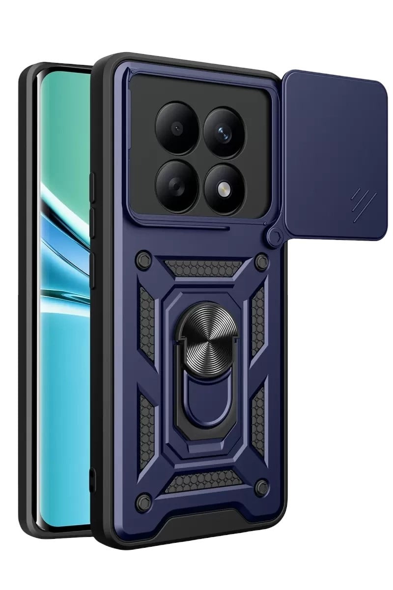Mey İthalat®   Redmi Note 15 4G Pars Lens Yüzüklü Silikon - Lacivert