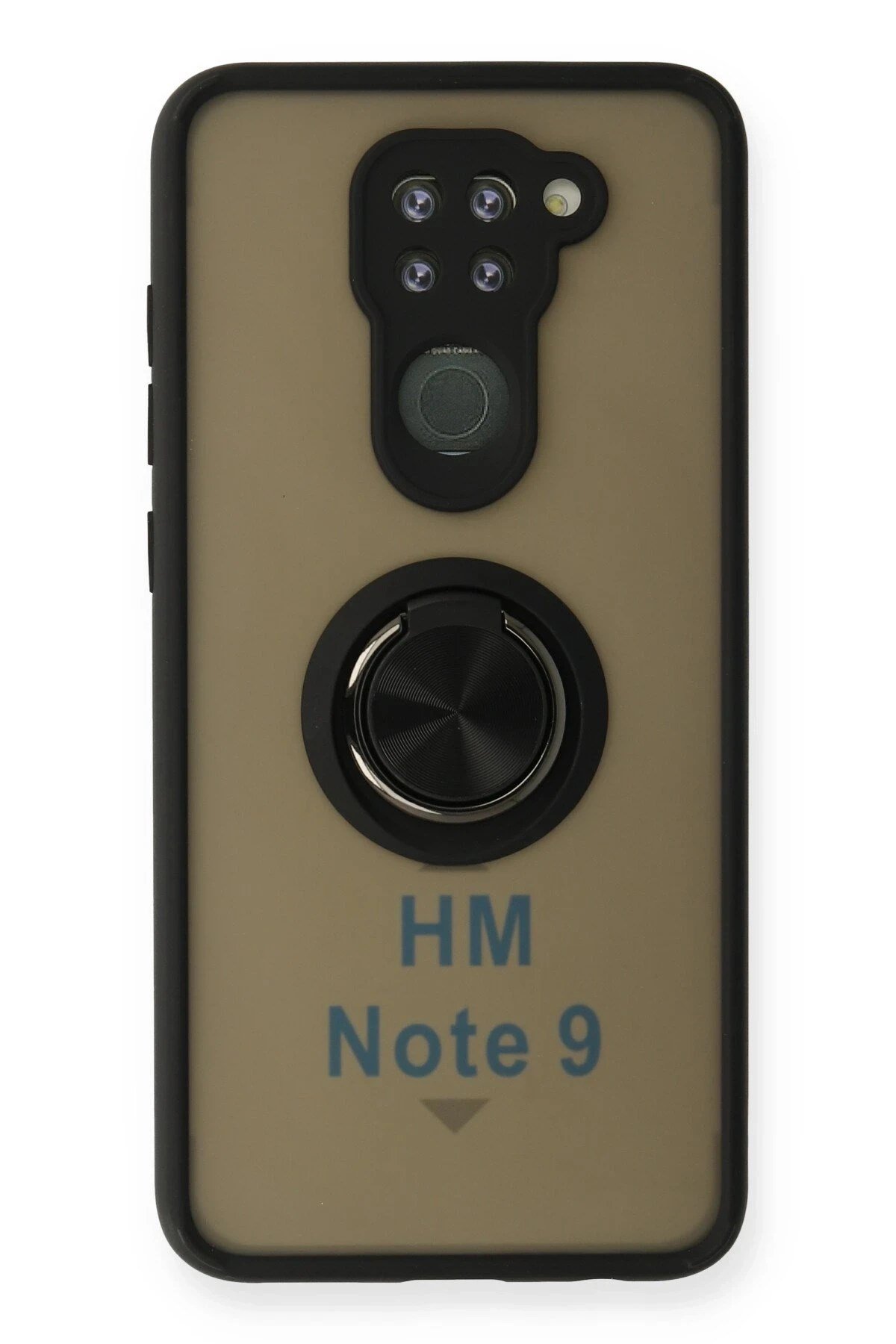 Mey İthalat®   Redmi Note 9 Kılıf Montreal Yüzüklü Silikon Kapak - Siyah