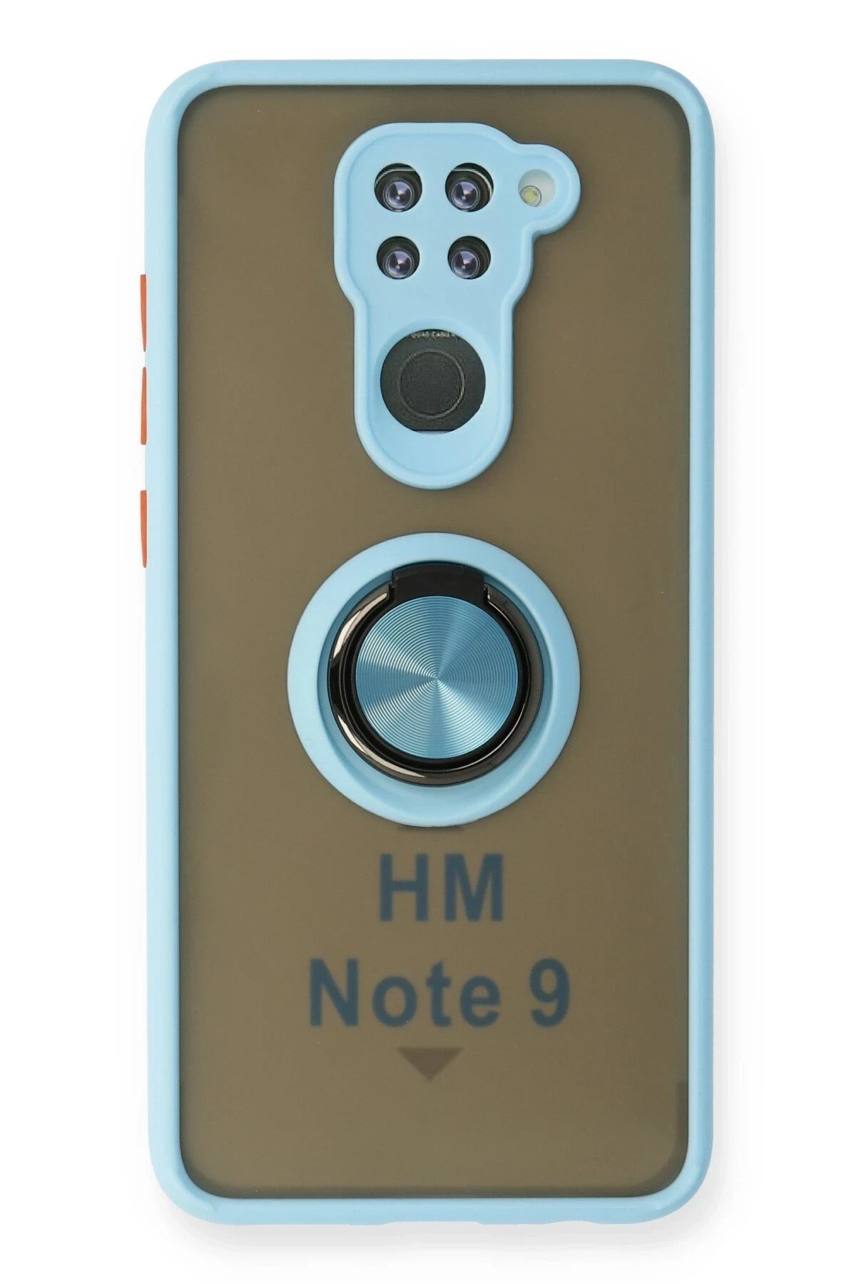 Mey İthalat®   Redmi Note 9 Kılıf Montreal Yüzüklü Silikon Kapak - Buz Mavi