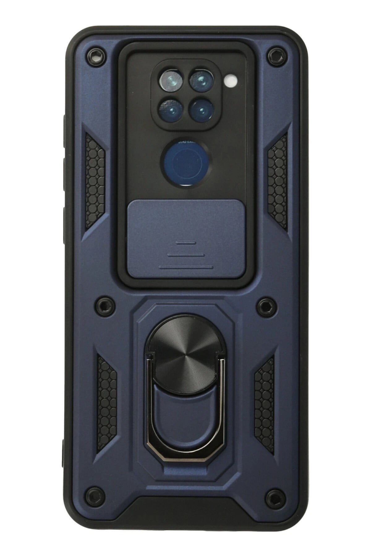Mey İthalat®   Redmi Note 9 Kılıf Pars Lens Yüzüklü Silikon - Lacivert