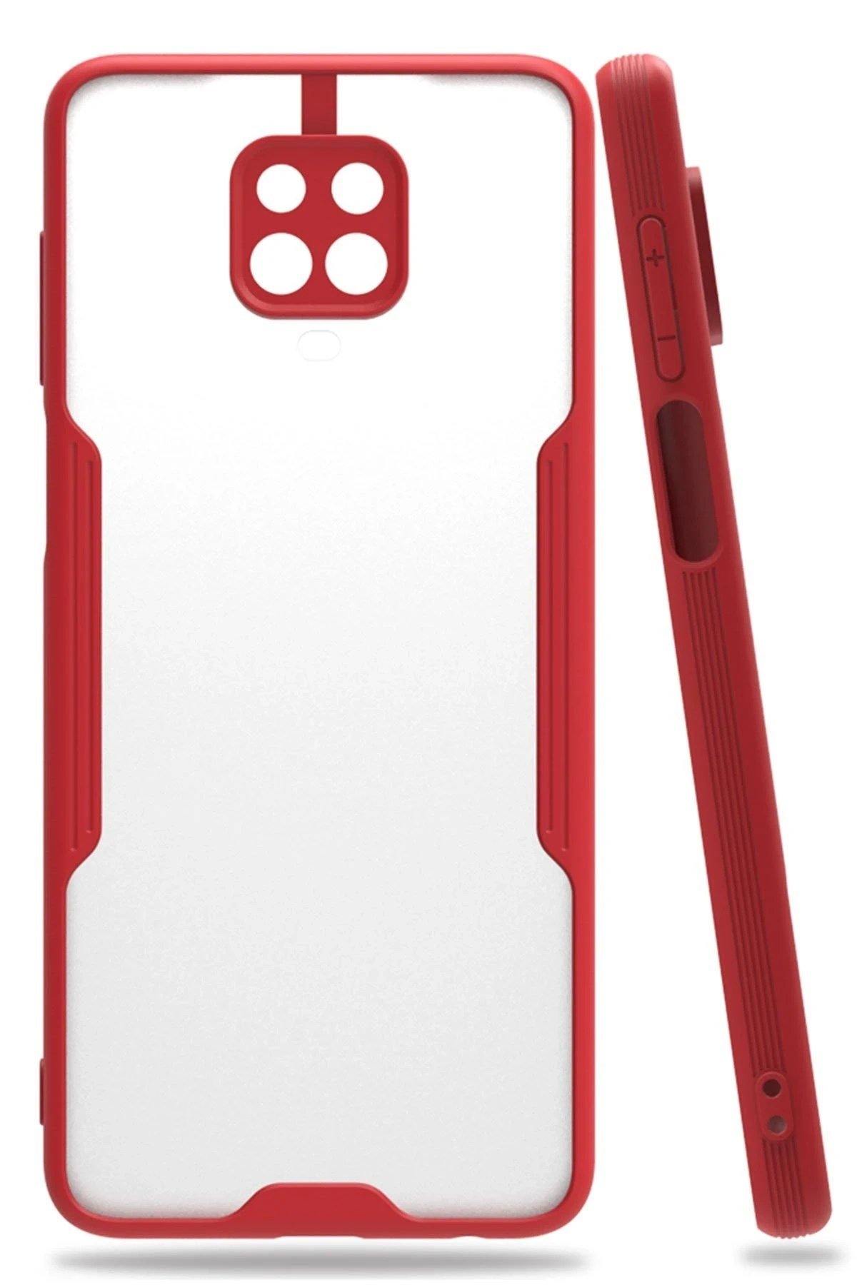 Mey İthalat®   Redmi Note 9S Kılıf Platin Silikon - Kırmızı