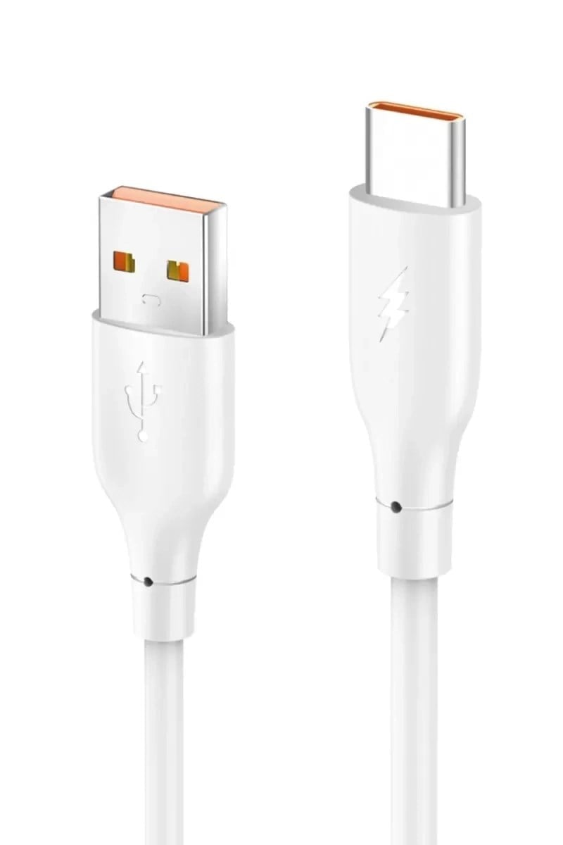 Mey İthalat®  DC65 USB to Type-C 1M 3.0A Hızlı Şarj Kablo - Beyaz