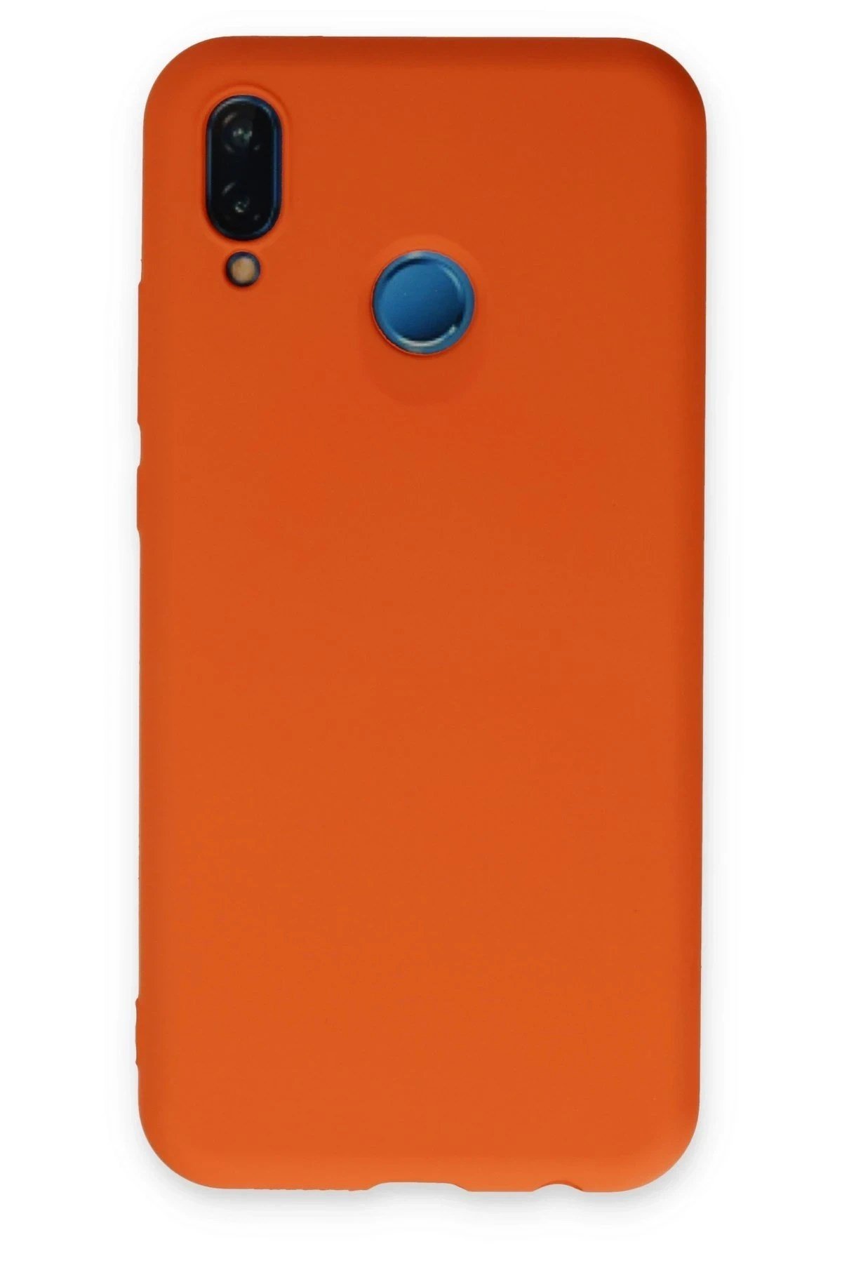 Mey İthalat®  Huawei P20 Lite Kılıf Nano içi Kadife Silikon - Turuncu