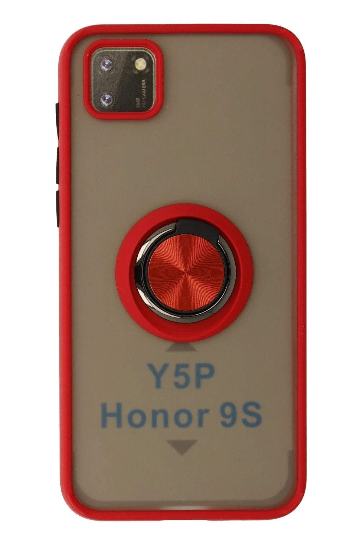 Mey İthalat®  Huawei Y5P Kılıf Montreal Yüzüklü Silikon Kapak - Kırmızı