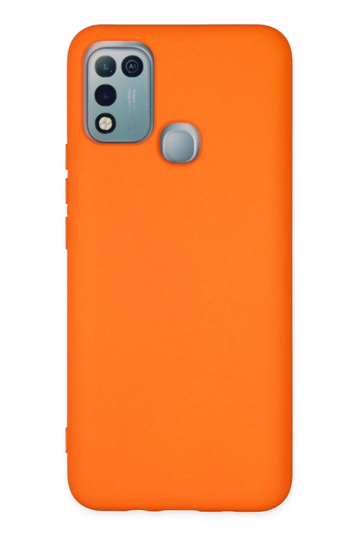 Mey İthalat®  İnfinix Hot 10 Play Kılıf Nano içi Kadife Silikon - Turuncu