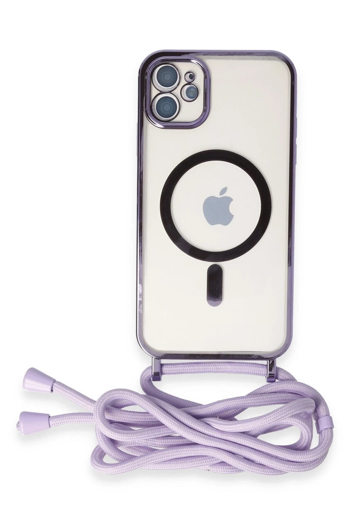 Mey İthalat®  iPhone 11 Kılıf Divo Lazer Askılı Magsafe Kapak - Lila