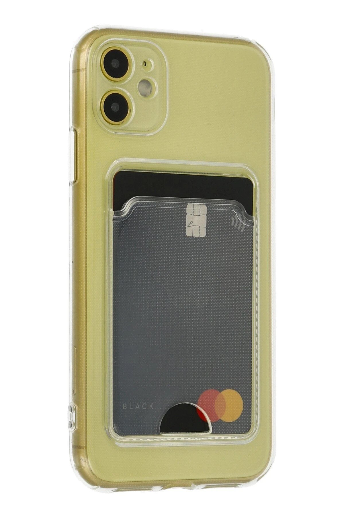 Mey İthalat®  iPhone 11 Kılıf Kart Şeffaf Silikon - Şeffaf