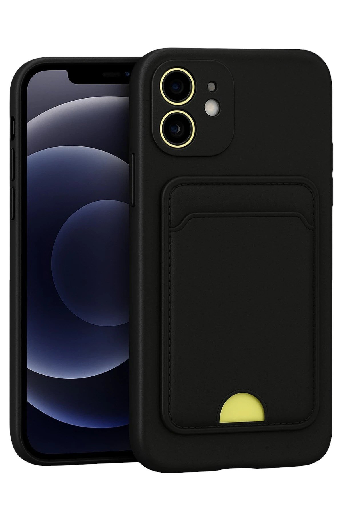 Mey İthalat®  iPhone 11 Kılıf Kelvin Kartvizitli Silikon - Siyah