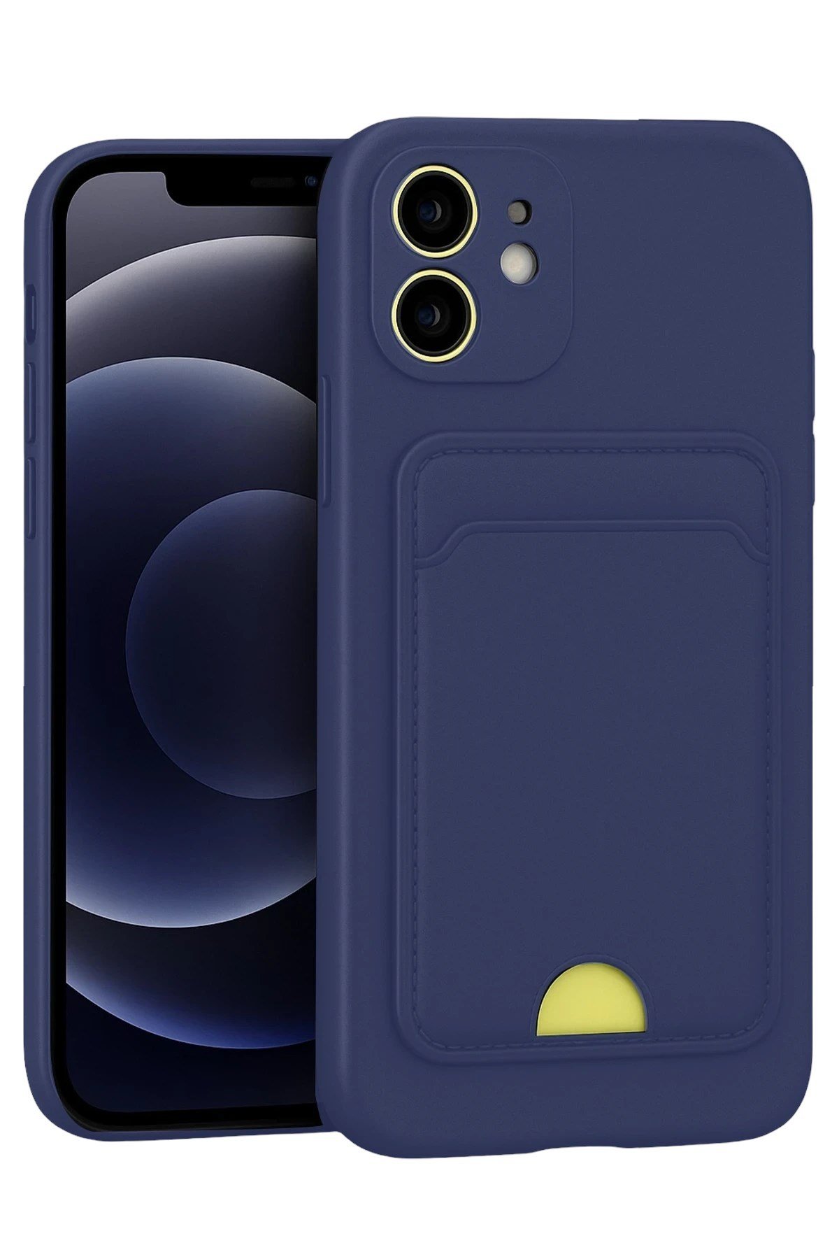 Mey İthalat®  iPhone 11 Kılıf Kelvin Kartvizitli Silikon - Lacivert