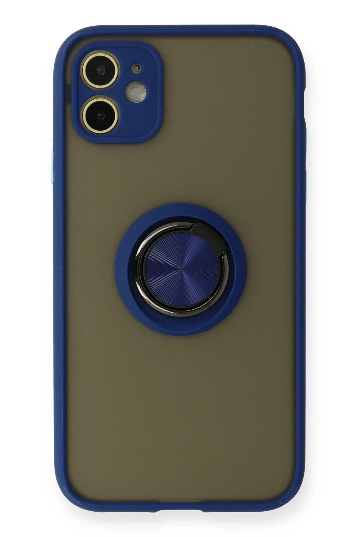 Mey İthalat®  iPhone 11 Kılıf Montreal Yüzüklü Silikon Kapak - Lacivert