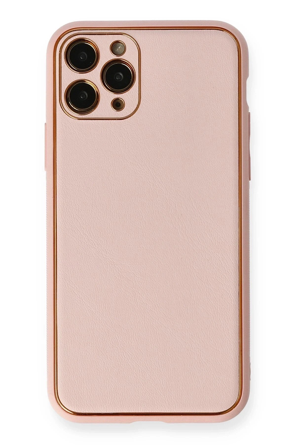 Mey İthalat®  iPhone 11 Pro Kılıf Coco Deri Silikon Kapak - Pembe