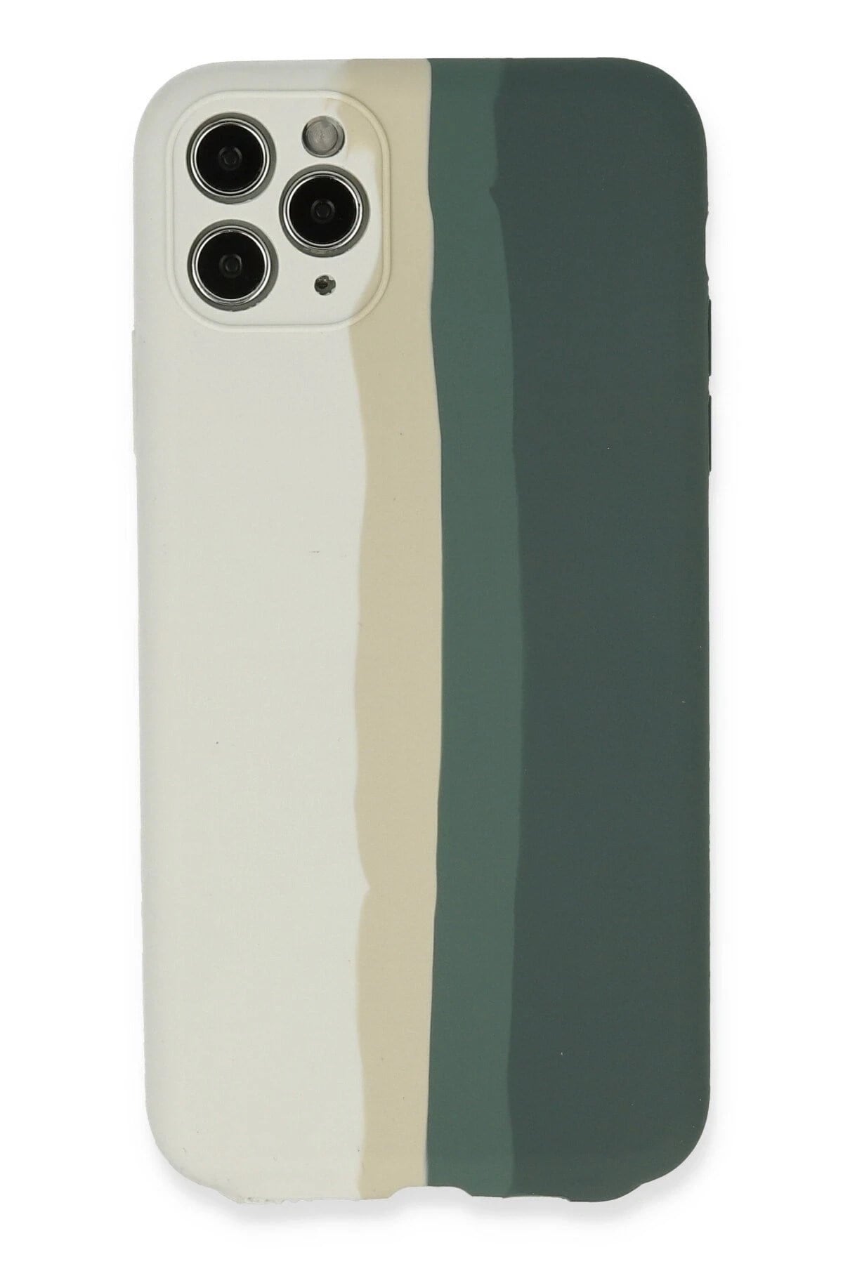 Mey İthalat®  iPhone 11 Pro Kılıf Ebruli Lansman Silikon - Beyaz-Gri