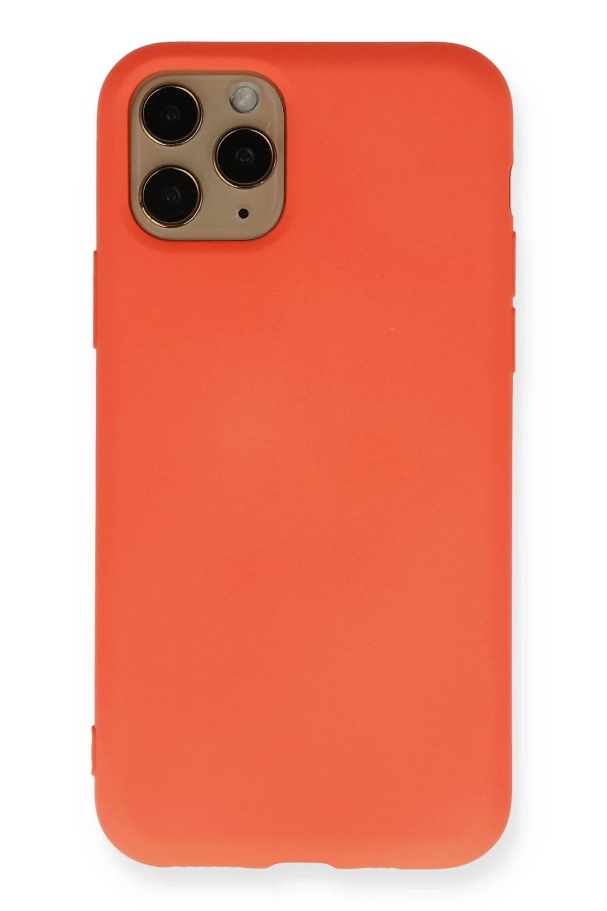 Mey İthalat®  iPhone 11 Pro Kılıf Nano içi Kadife Silikon - Turuncu