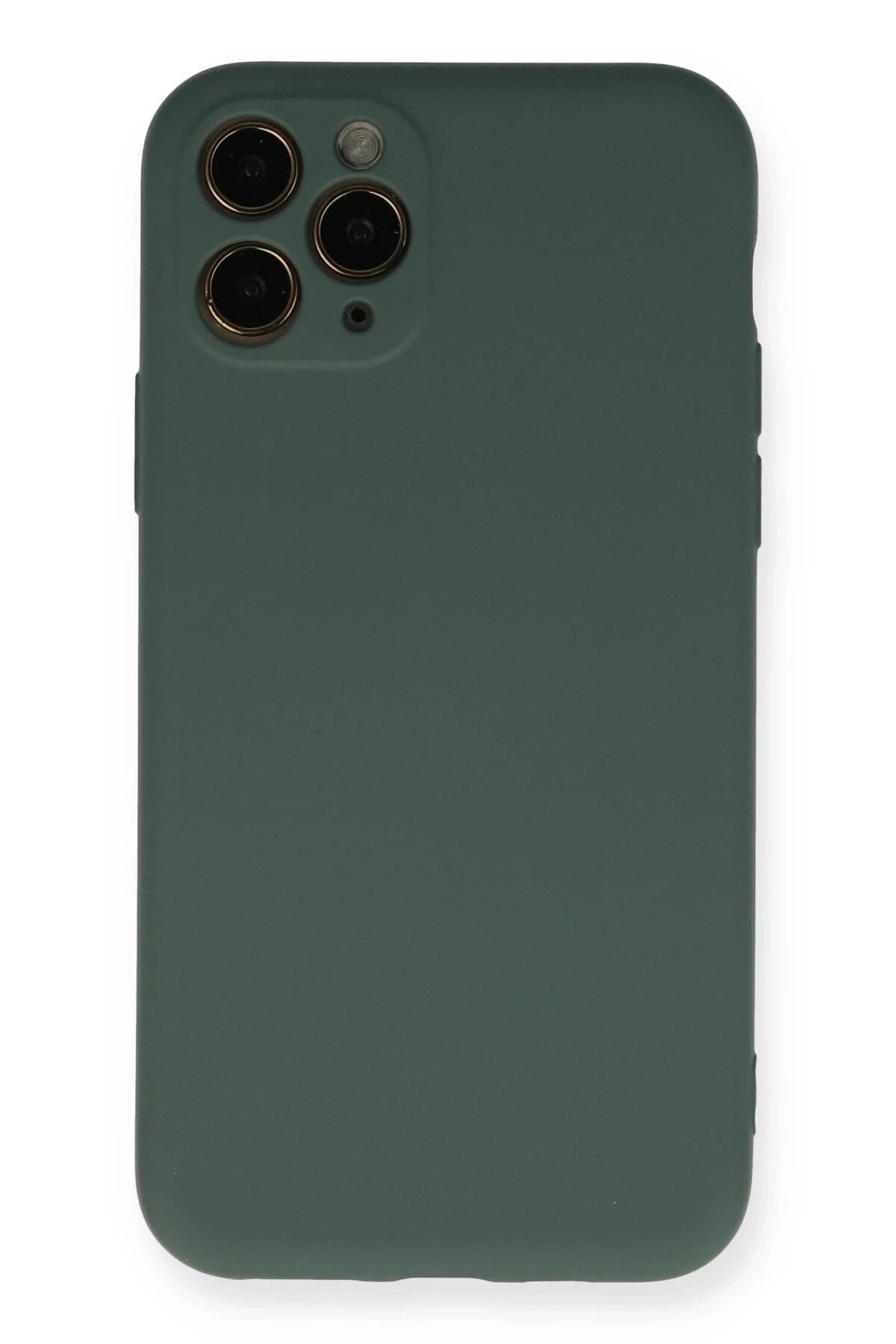 Mey İthalat®  iPhone 11 Pro Kılıf Nano içi Kadife Silikon - Koyu Yeşil