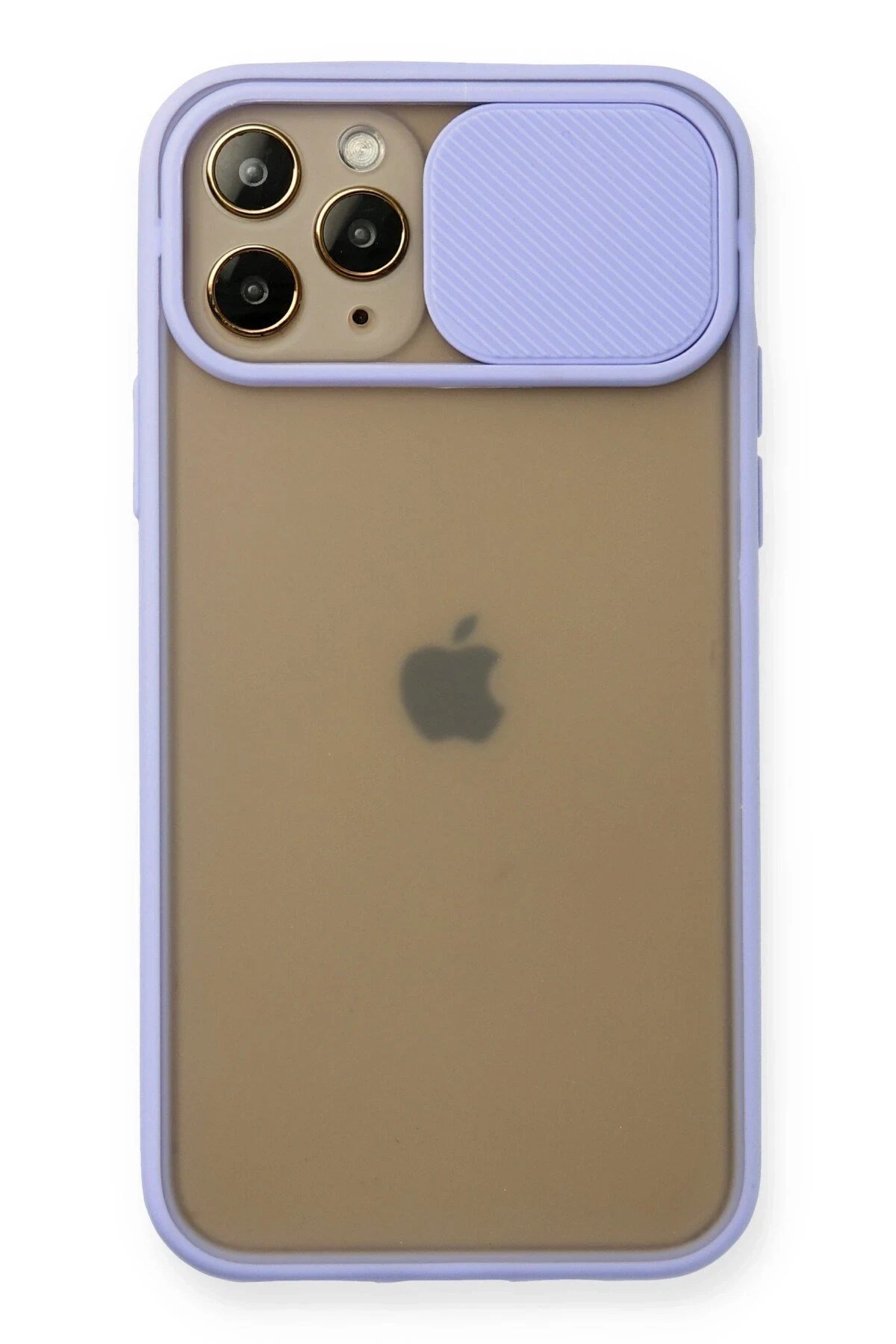 Mey İthalat®  iPhone 11 Pro Kılıf Palm Buzlu Kamera Sürgülü Silikon - Lila