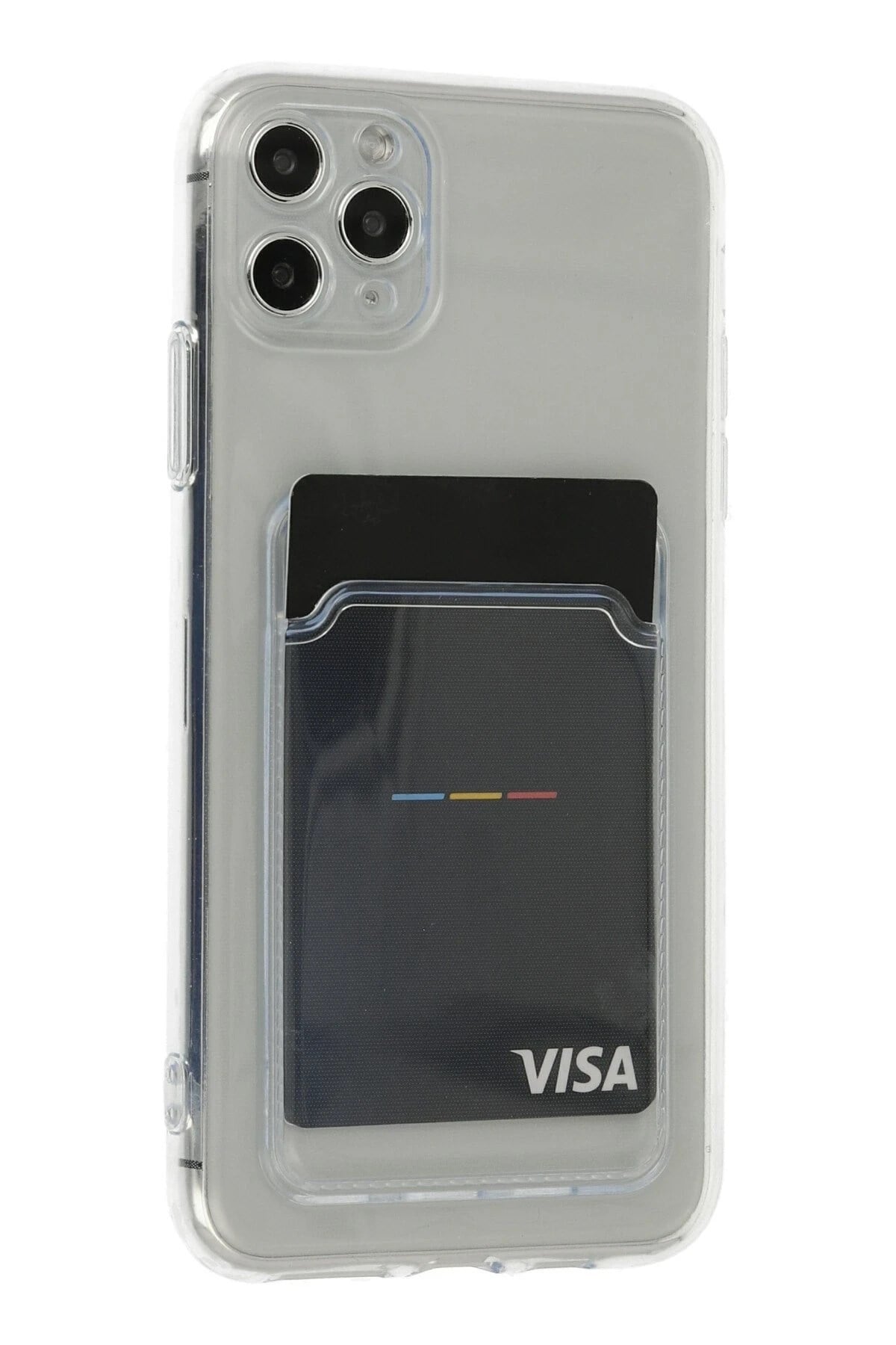 Mey İthalat®  iPhone 11 Pro Max Kılıf Kart Şeffaf Silikon - Şeffaf
