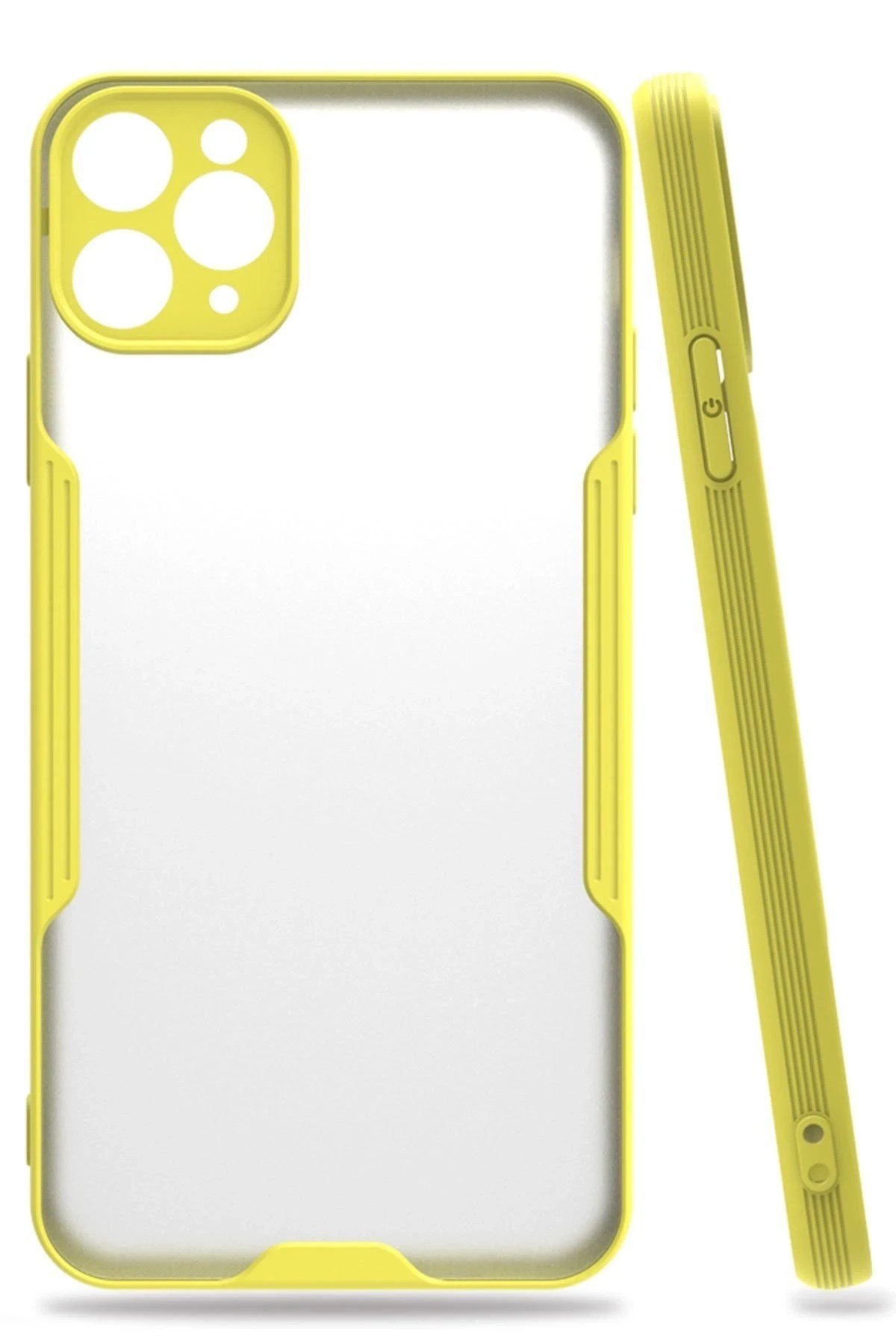 Mey İthalat®  iPhone 11 Pro Max Kılıf Platin Silikon - Sarı