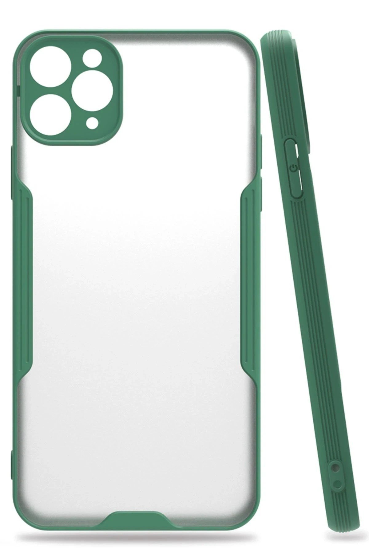 Mey İthalat®  iPhone 11 Pro Max Kılıf Platin Silikon - Yeşil