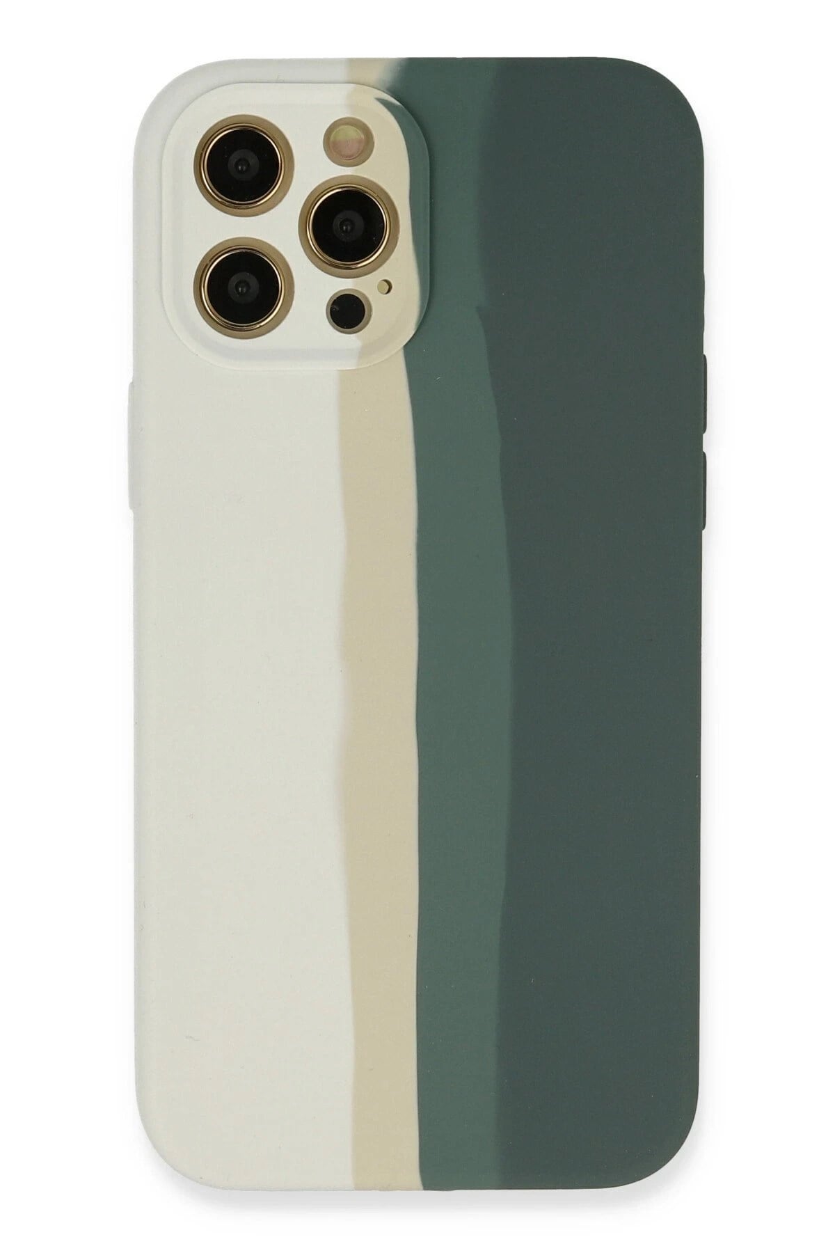 Mey İthalat®  iPhone 12 Pro Kılıf Ebruli Lansman Silikon - Beyaz-Gri